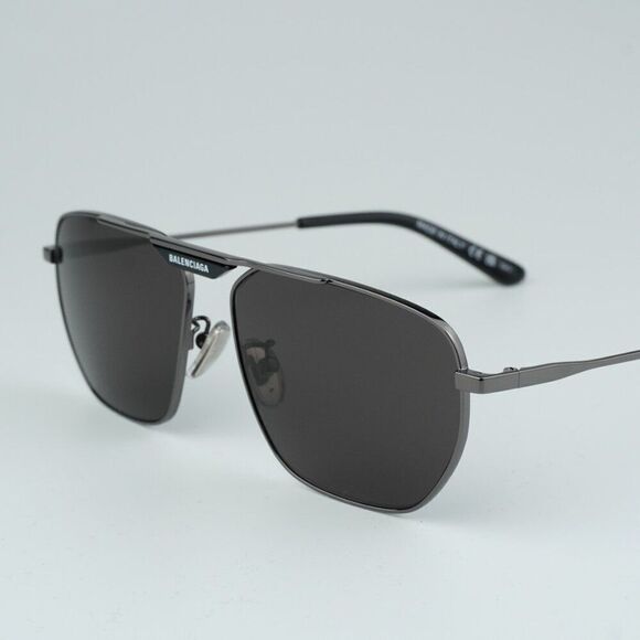 NEW Balenciaga BB0298SA 001 Black Grey Pilot Unisex Sunglasses BB 0298SA - Picture 10 of 14